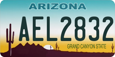 AZ license plate AEL2832