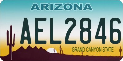 AZ license plate AEL2846