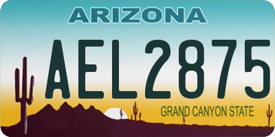AZ license plate AEL2875