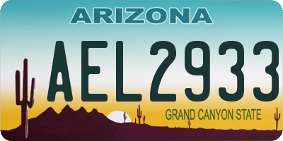 AZ license plate AEL2933