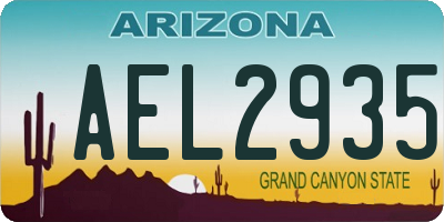 AZ license plate AEL2935