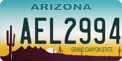 AZ license plate AEL2994