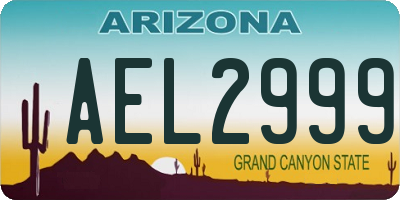 AZ license plate AEL2999