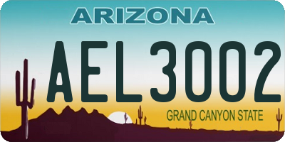 AZ license plate AEL3002