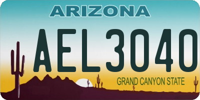 AZ license plate AEL3040
