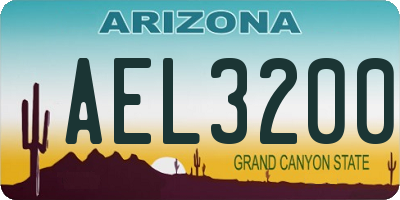AZ license plate AEL3200