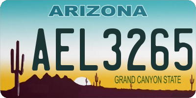 AZ license plate AEL3265