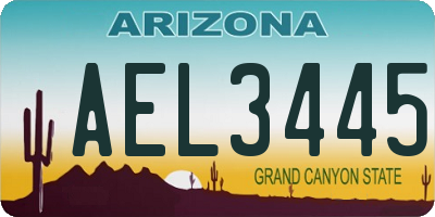 AZ license plate AEL3445
