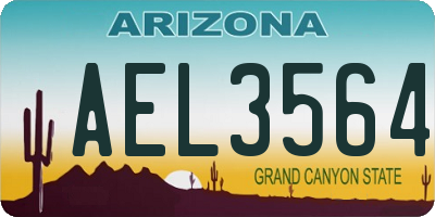 AZ license plate AEL3564