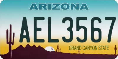 AZ license plate AEL3567