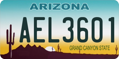 AZ license plate AEL3601