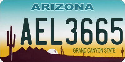 AZ license plate AEL3665