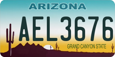 AZ license plate AEL3676