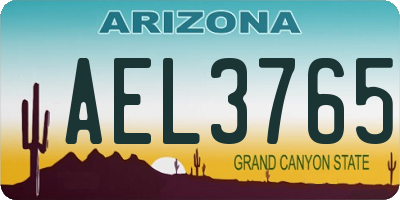 AZ license plate AEL3765