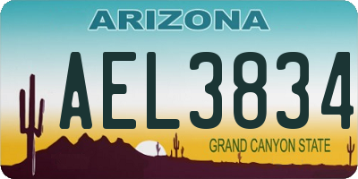 AZ license plate AEL3834