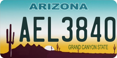 AZ license plate AEL3840