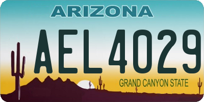 AZ license plate AEL4029