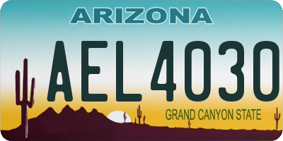AZ license plate AEL4030