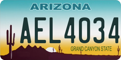 AZ license plate AEL4034