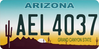AZ license plate AEL4037
