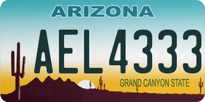 AZ license plate AEL4333