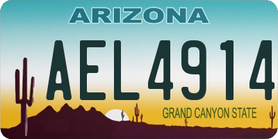 AZ license plate AEL4914
