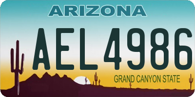 AZ license plate AEL4986