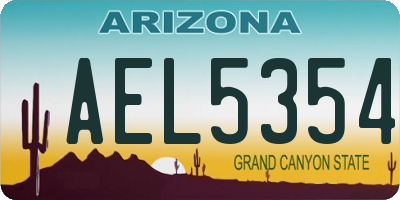 AZ license plate AEL5354