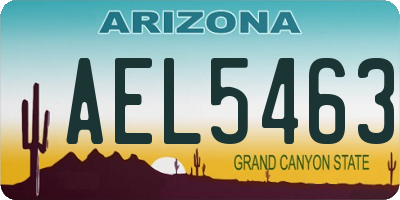 AZ license plate AEL5463