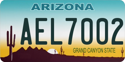 AZ license plate AEL7002
