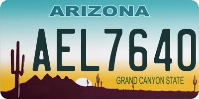 AZ license plate AEL7640