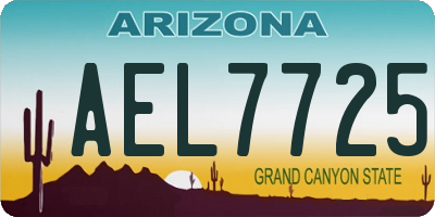 AZ license plate AEL7725