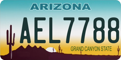 AZ license plate AEL7788