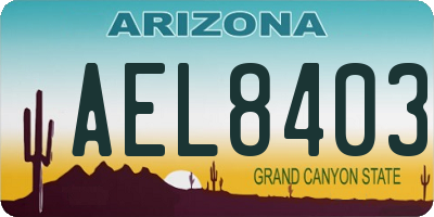 AZ license plate AEL8403