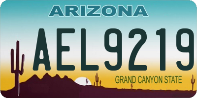 AZ license plate AEL9219