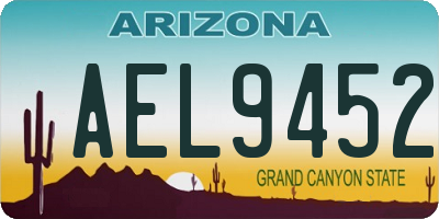 AZ license plate AEL9452