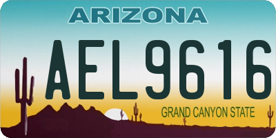 AZ license plate AEL9616