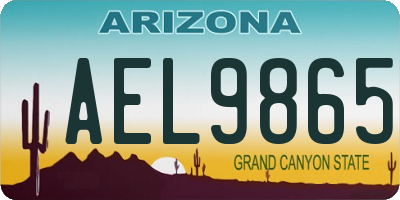 AZ license plate AEL9865