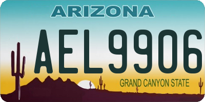 AZ license plate AEL9906