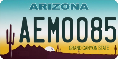 AZ license plate AEM0085