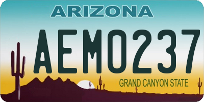AZ license plate AEM0237