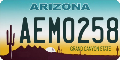 AZ license plate AEM0258