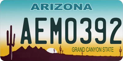 AZ license plate AEM0392