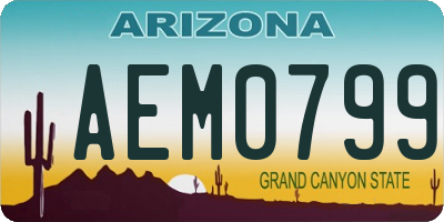 AZ license plate AEM0799