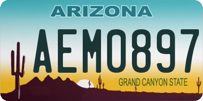 AZ license plate AEM0897