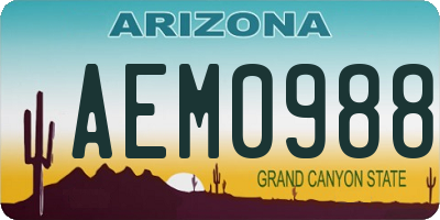 AZ license plate AEM0988