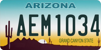 AZ license plate AEM1034