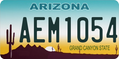 AZ license plate AEM1054