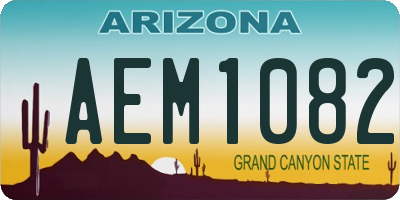 AZ license plate AEM1082