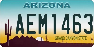AZ license plate AEM1463